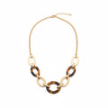  Collier grosses mailles doré et léopard – vue de face