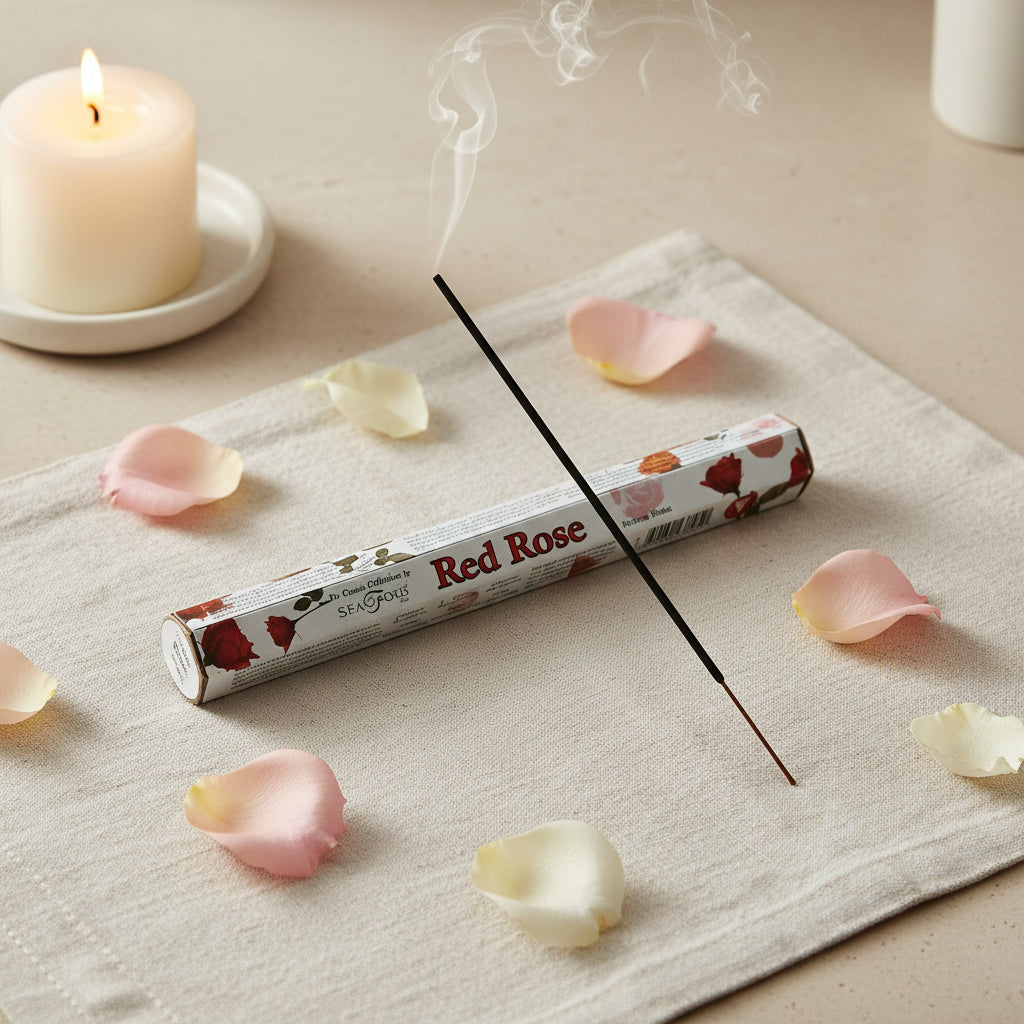 "Bâtonnets d'encens rose rouge naturel relaxation"
