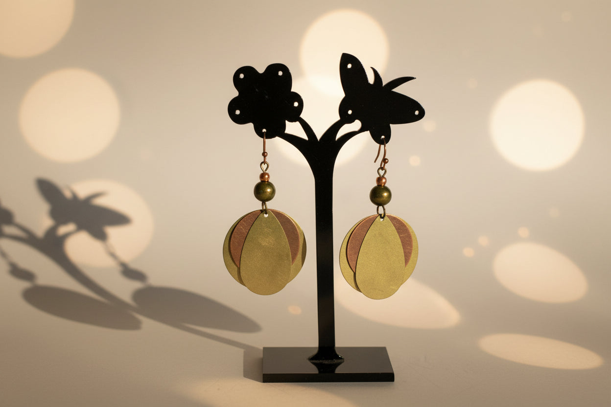 "Boucles d'oreilles bronze doré bohème chic"