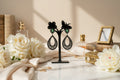 Boucles d’oreilles à clip noires style vintage – bijoux élégants et intemporels