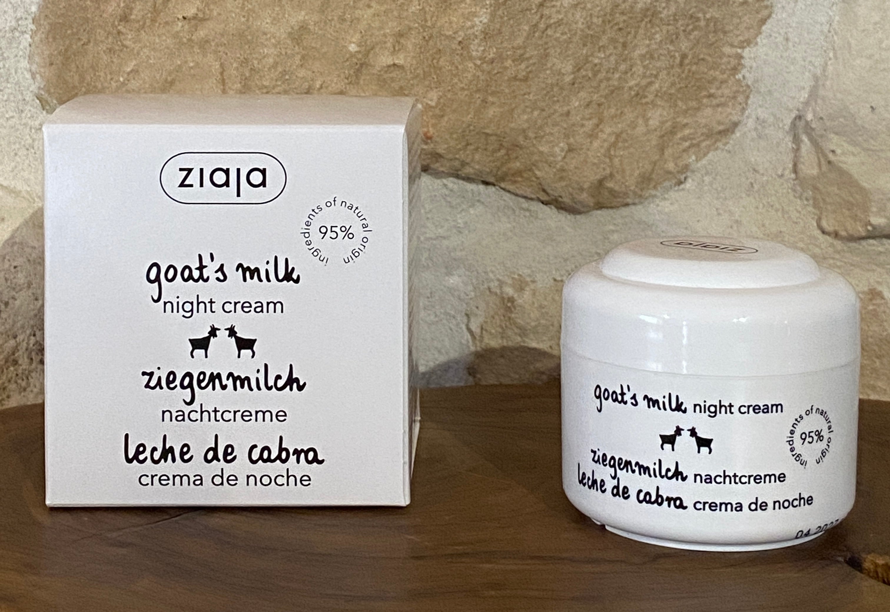 Crème de nuit anti-âge pour visage au lait de chèvre