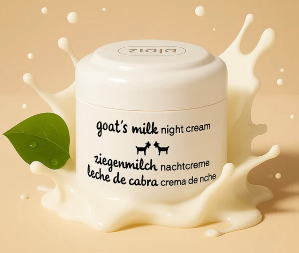 Crème de nuit anti-âge pour visage au lait de chèvre