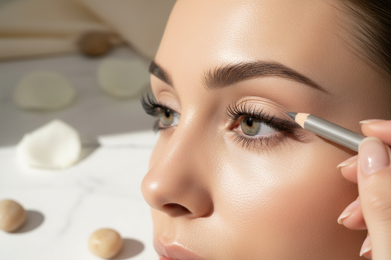 "Crayon eye-liner waterproof 24h gris longue tenue"